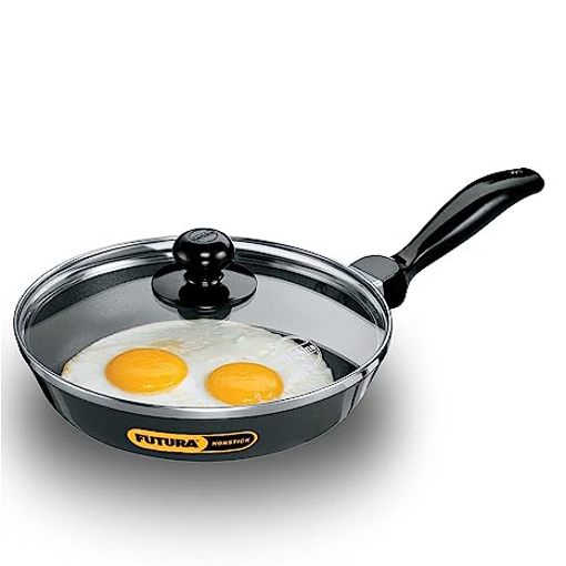 Hawkins Futura 22 cm Frying Pan, Non Stick Fry Pan with Glass Lid, Small Frying Pan, Black (NF22G) की तस्वीर