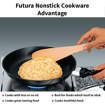 Picture of Hawkins Futura 22 cm Frying Pan, Non Stick Fry Pan with Glass Lid, Small Frying Pan, Black (NF22G)