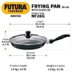 Picture of Hawkins Non Stick Frying Pan with Glass Lid (NF26G) Fry Pan 26 cm diameter with Lid 1.5 L capacity  (Hard Anodised, Non-stick)