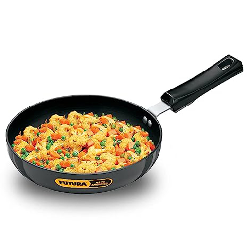 Hawkins Hard Anodised Frying Pan (Rounded Sides) 22 cm , 4.06 mm की तस्वीर