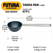 Picture of Hawkins Futura 1 Cup Tadka Pan, Hard Anodised Spice Heating Pan, 240 ml Pan, Black (ATP1), Aluminium