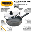 Picture of Hawkins Futura Nonstick All-Purpose Pan 2.5L, 22 cm, 3.25 mm with SS lid (Black)