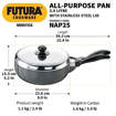 Hawkins Futura Nonstick All-Purpose Pan 2.5L, 22 cm, 3.25 mm with SS lid (Black) की तस्वीर