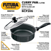 Hawkins Futura Nonstick Curry Pan (Saute Pan) 2 L, 20 cm, 3.25 mm with Glass Lid (Black) की तस्वीर