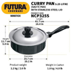 Picture of Hawkins Futura Nonstick Curry Pan (Saute Pan) 3.25 L, 24 cm, 3.25 mm with SS Lid (Black)