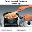 Picture of Hawkins Futura Nonstick Curry Pan (Saute Pan) 3.25 L, 24 cm, 3.25 mm with SS Lid (Black)