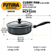 Picture of Hawkins Futura 3.25 Litre Curry Pan, Non Stick Saute Pan with Glass Lid, Deep Pan for Frying, Black (NCP325G)