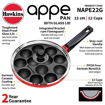 Picture of Hawkins 22 cm Appe Pan, Non Stick Paniyaram Pan with Glass Lid, 12 Cups Paniyarakkal Ceramic Pan, Litti Pan, Kuzhi Paniyaram Pan, Ponganalu Pan, Red (NAPE22G)