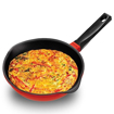 Picture of Hawkins 22 cm Frying Pan, Die Cast Non Stick Fry Pan, Ceramic Coated Pan, Induction Frying Pan, Small Frying Pan, Red (IDCF22)