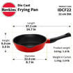 Picture of Hawkins 22 cm Frying Pan, Die Cast Non Stick Fry Pan, Ceramic Coated Pan, Induction Frying Pan, Small Frying Pan, Red (IDCF22)