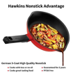 Picture of Hawkins 22 cm Frying Pan, Die Cast Non Stick Fry Pan, Ceramic Coated Pan, Induction Frying Pan, Small Frying Pan, Red (IDCF22)