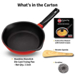 Picture of Hawkins 22 cm Frying Pan, Die Cast Non Stick Fry Pan, Ceramic Coated Pan, Induction Frying Pan, Small Frying Pan, Red (IDCF22)