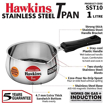 Picture of Hawkins 1 Litre Tpan, Stainless Steel Tea Pan, Induction Sauce Pan, Chai Pan, Small Pan, Silver (SST10)