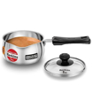 Picture of Hawkins 1 Litre Tpan, Stainless Steel Tea Pan with Glass Lid, Induction Sauce Pan, Chai Pan, Small Pan, Silver (SST10G)