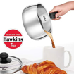Picture of Hawkins 1 Litre Tpan, Stainless Steel Tea Pan with Glass Lid, Induction Sauce Pan, Chai Pan, Small Pan, Silver (SST10G)