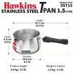 Picture of Hawkins 1.5 Litre Tpan, Stainless Steel Tea Pan, Induction Sauce Pan, Chai Pan, Saucepan, Silver (SST15)