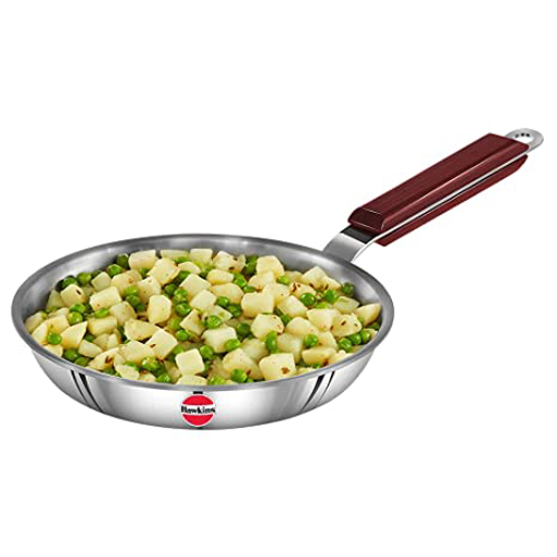 Picture of Hawkins 22 cm Frying Pan, Triply Stainless Steel Fry Pan, Induction Frying Pan, Small Frying Pan, Silver (SSF22)