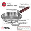 Picture of Hawkins 22 cm Frying Pan, Triply Stainless Steel Fry Pan, Induction Frying Pan, Small Frying Pan, Silver (SSF22)