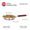 Picture of Hawkins 22 cm Frying Pan, Triply Stainless Steel Fry Pan, Induction Frying Pan, Small Frying Pan, Silver (SSF22)