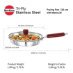 Picture of Hawkins 26 cm Frying Pan, Triply Stainless Steel Fry Pan with Glass Lid, Induction Frying Pan, Frypan, Silver (SSF26G)