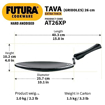 Picture of Hawkins Futura 26 cm Tava, Hard Anodised Tawa with Plastic Handle, Extra Thick Tawa, Black (AT26XP)