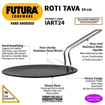 Picture of Hawkins Futura 24 cm Roti Tava, Hard Anodised Tawa, Induction Tawa, Black (IART24)