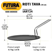 Picture of Hawkins Futura 24 cm Roti Tava, Hard Anodised Tawa, Induction Tawa, Black (IART24)