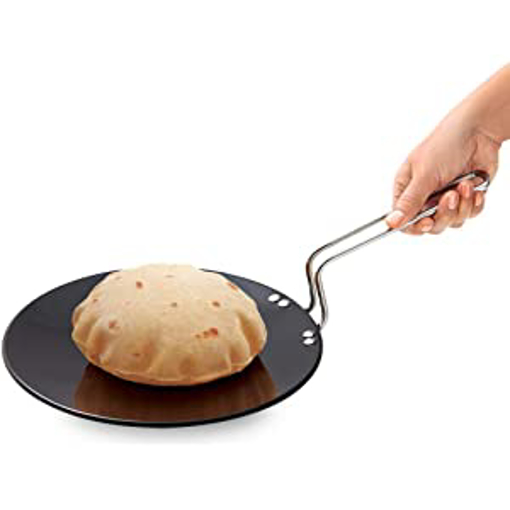 Hawkins Futura Hard Anodised Non-Stick Roti Tawa - 26 cm, 4.06 mm, Stainless Steel Handle, NT26X की तस्वीर