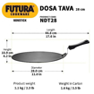 Hawkins Futura 28 cm Dosa Tava, Non Stick Dosa Tawa, Small Dosa Tawa (NDT28) (Black) की तस्वीर