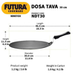 Hawkins Futura 30 cm Dosa Tava, Non Stick Dosa Tawa, Flat Dosa Tawa, Black (NDT30) की तस्वीर