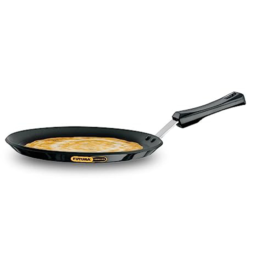 Hawkins Futura 26 cm Flat Tava, Non Stick Tawa with Plastic Handle, Tawa with Rim, Pancake Pan, Flat Pan, Black (NFT26P) की तस्वीर