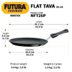 Picture of Hawkins Futura 26 cm Flat Tava, Non Stick Tawa with Plastic Handle, Tawa with Rim, Pancake Pan, Flat Pan, Black (NFT26P)