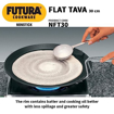 Picture of Hawkins Futura 30 cm Flat Tava, Non Stick Tawa with Stainless Steel Handle, Tawa with Rim, Pancake Pan, Flat Pan, Black (NFT30)