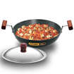 Hawkins Futura 1.5 Litre Deep Fry Pan, Hard Anodised Kadai with Stainless Steel Lid, Round Bottom Kadhai, Small Kadai, Black (AK15S) की तस्वीर