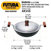 Picture of Hawkins Futura 1.5 Litre Deep Fry Pan, Hard Anodised Kadai with Stainless Steel Lid, Round Bottom Kadhai, Small Kadai, Black (AK15S)