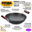 Picture of Hawkins Futura 2.75 Litre Deep Fry Pan, Hard Anodised Kadai, Round Bottom Kadhai, Black (AK275)