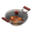 Hawkins Futura 2.5 Litre Fish Fry Kadhai, Hard Anodised Deep Fry Pan with Glass Lid, Round Bottom Kadai, Black (AFFK25G) की तस्वीर