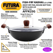 Hawkins Futura 2.5 Litre Fish Fry Kadhai, Hard Anodised Deep Fry Pan with Glass Lid, Round Bottom Kadai, Black (AFFK25G) की तस्वीर