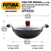 Hawkins Futura 2.5 Litre Fish Fry Kadhai, Hard Anodised Deep Fry Pan with Glass Lid, Round Bottom Kadai, Black (AFFK25G) की तस्वीर