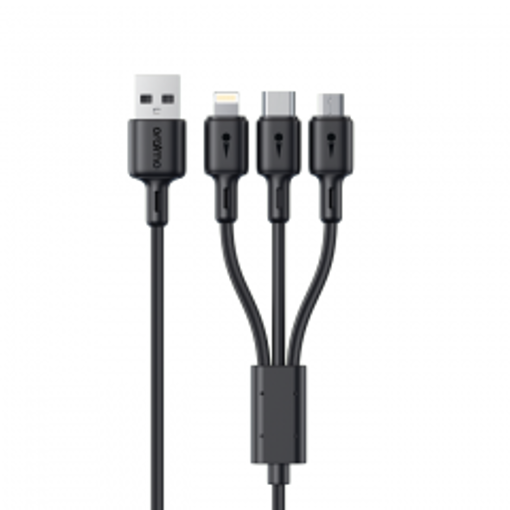 ORAIMO USB Type C Cable 1 m OCD-X93  (Compatible with Micro USB, TYPE - C, LIGHTNING, Black, One Cable) की तस्वीर