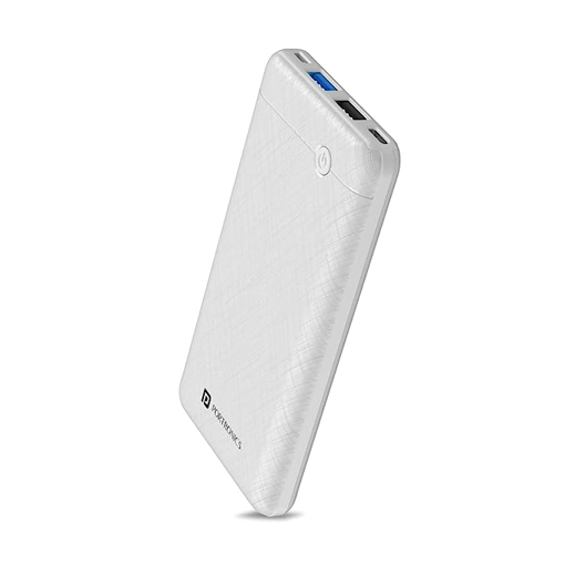 Picture of Portronics 10000 mAh Bricks Power Bank (10 W, Fast Charging)  (White, Lithium Polymer)