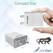Portronics Adapto 66 2.4A 12w Dual USB Port 5V/2.4A Wall Charger,Comes with 1M Micro USB Cable, USB Wall Charger Adapter for iPhone 11/Xs/XS Max/XR/X/8/7/6/Plus, iPad Pro/Air 2/Mini 3/Mini 4, Samsung S4/S5, and More(White) की तस्वीर
