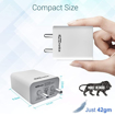 Picture of Portronics Adapto 66 2.4A 12w Dual USB Port 5V/2.4A Wall Charger,Comes with 1M Micro USB Cable, USB Wall Charger Adapter for iPhone 11/Xs/XS Max/XR/X/8/7/6/Plus, iPad Pro/Air 2/Mini 3/Mini 4, Samsung S4/S5, and More(White)