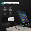 Portronics Adapto 65X 65w Mach USB and Type C Adapter wall charger with Triple Output Ports (1 USB + 2 PD)| Fast Charging with GaN Technology Compatible with iPhone 14/ 14 Plus/ 14 Pro/ 14 Pro Max, iPhone 13 Pro Max/13 Pro/13/13 Mini, MacBook Pro, iPad Pro All USB Mobile Devices & Tablets (White) की तस्वीर