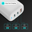 Portronics Adapto 65X 65w Mach USB and Type C Adapter wall charger with Triple Output Ports (1 USB + 2 PD)| Fast Charging with GaN Technology Compatible with iPhone 14/ 14 Plus/ 14 Pro/ 14 Pro Max, iPhone 13 Pro Max/13 Pro/13/13 Mini, MacBook Pro, iPad Pro All USB Mobile Devices & Tablets (White) की तस्वीर