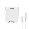 Picture of Portronics Adapto 31 M 2.4A 12w USB Charging Adaptor, Comes with 1M Micro USB Charging Cable, Single Port Wall Charger for iPhone 11/Xs/XS Max/XR/X/8/7/6/Plus, iPad Pro/Air 2/Mini 3/Mini 4, Samsung S4/S5, and More.(White)