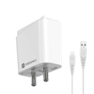 Picture of Portronics Adapto 41 M 2.4A 12w Fast Charging Adaptor,Comes with 1M Micro USB Charging Cable, Single Port Wall Charger for iPhone 11/Xs/XS Max/XR/X/8/7/6/Plus, iPad Pro/Air 2/Mini 3/Mini 4, Samsung S4/S5, and More.(White)