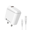 Picture of Portronics Adapto 41 C 2.4A 12w Charging Adaptor,Comes with 1M Type C Charging Cable, Single Port Wall Charger for iPhone 11/Xs/XS Max/XR/X/8/7/6/Plus, iPad Pro/Air 2/Mini 3/Mini 4, Samsung S4/S5, and More.(White)
