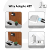 Picture of Portronics Adapto 42 C 2.4A 12w Dual USB Output Port Wall Charger,Comes with 1M Type C Charging Cable, USB Wall Charger Adapter for iPhone 11/Xs/XS Max/XR/X/8/7/6/Plus, iPad Pro/Air 2/Mini 3/Mini 4, Samsung S4/S5, and More (White)