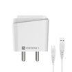 Picture of Portronics Adapto 40 C,18w 3A Mach USB Fast Charging Adaptor, Comes with 1M Type C Charging Cable, Single Port Wall Charger for iPhone 11/Xs/XS Max/XR/X/8/7/6/Plus, iPad Pro/Air 2/Mini 3/Mini 4, Samsung S4/S5, and More(White)